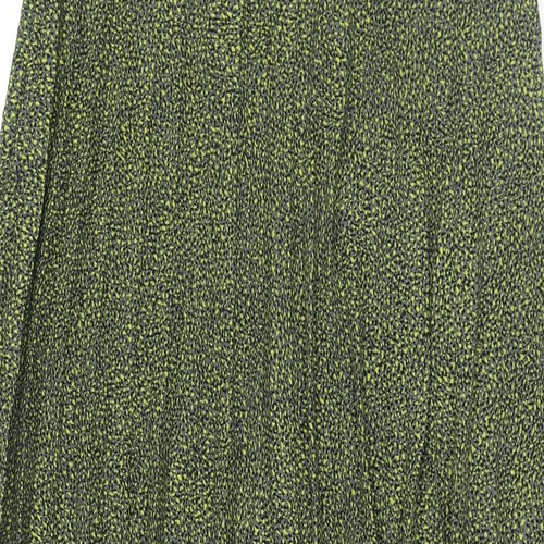 Zara Womens Multicoloured Geometric Polyester Pleated Skirt Size M Zip