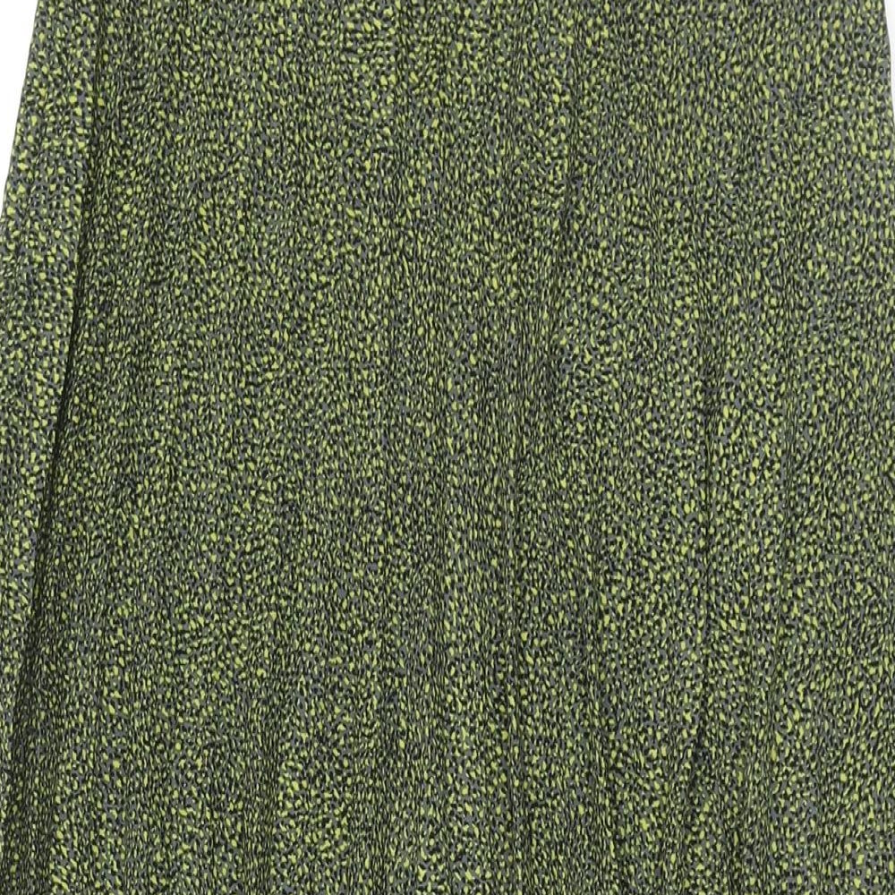 Zara Womens Multicoloured Geometric Polyester Pleated Skirt Size M Zip