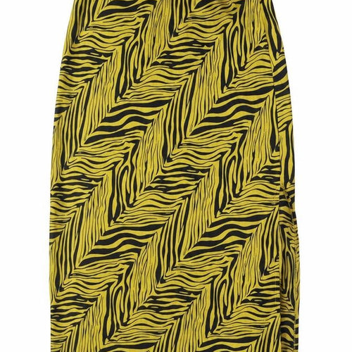 Nasty Gal Womens Yellow Geometric Polyester A-Line Skirt Size 8 - Side Slit