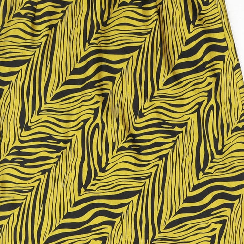 Nasty Gal Womens Yellow Geometric Polyester A-Line Skirt Size 8 - Side Slit