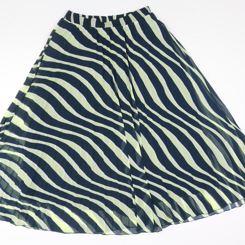 Marks and Spencer Womens Multicoloured Geometric Polyester Pleated Skirt Size 8