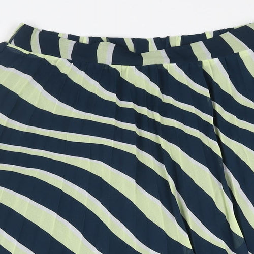 Marks and Spencer Womens Multicoloured Geometric Polyester Pleated Skirt Size 8