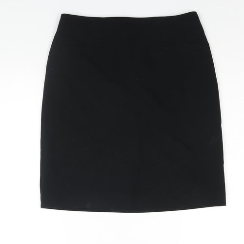 Marks and Spencer Womens Black Polyester Straight & Pencil Skirt Size 10 Zip