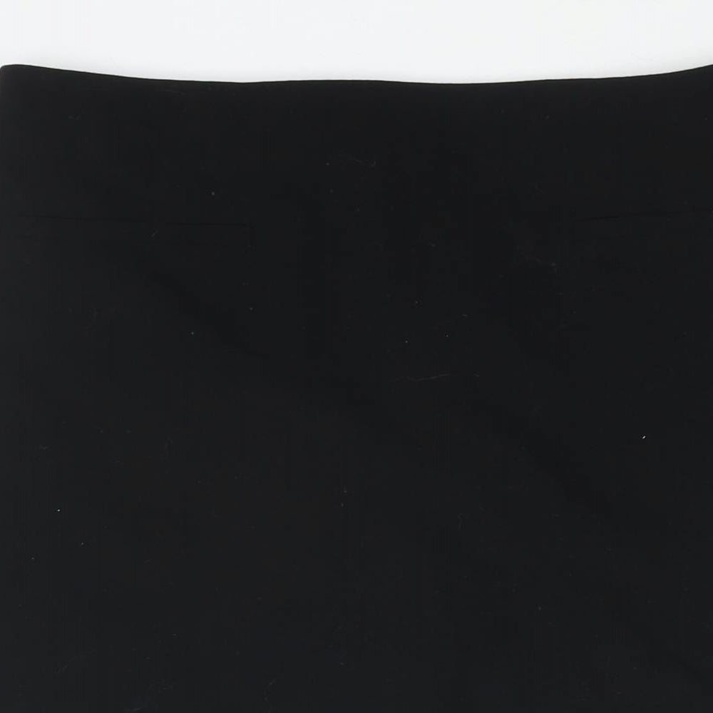 Marks and Spencer Womens Black Polyester Straight & Pencil Skirt Size 10 Zip