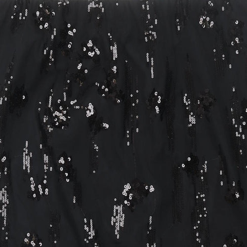 Marks and Spencer Womens Black Polyester Straight & Pencil Skirt Size 18 - Sequin Detail