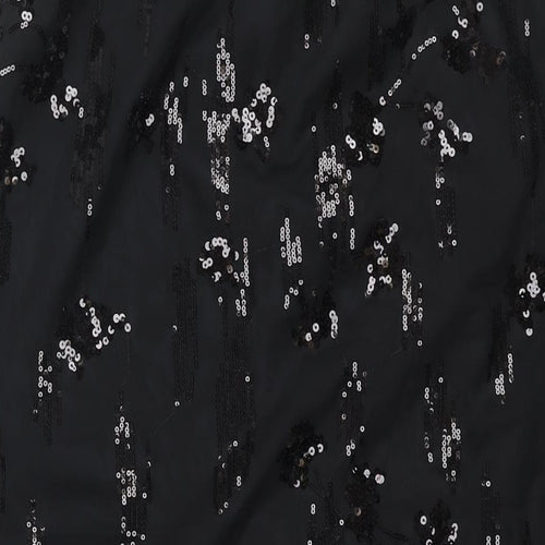 Marks and Spencer Womens Black Polyester Straight & Pencil Skirt Size 18 - Sequin Detail