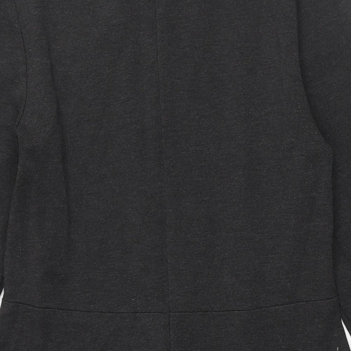 Marks and Spencer Womens Grey Viscose A-Line Size 12 Round Neck Zip