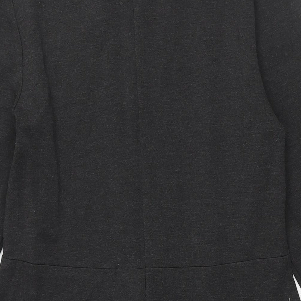 Marks and Spencer Womens Grey Viscose A-Line Size 12 Round Neck Zip