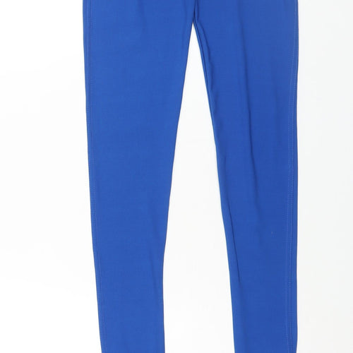 Tia Womens Blue Polyester Cropped Leggings Size M