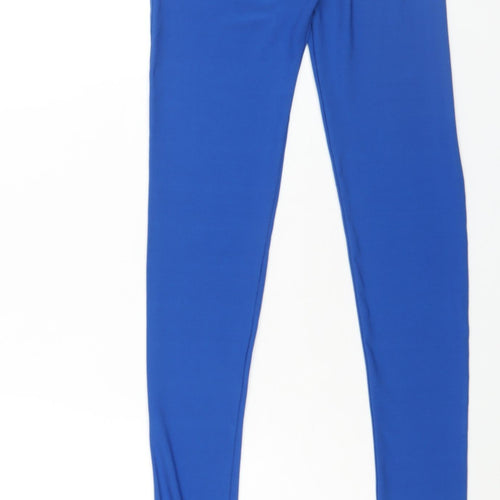 Tia Womens Blue Polyester Cropped Leggings Size M