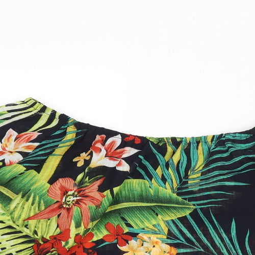 Roman Womens Multicoloured Geometric Polyester Basic Blouse Size 12 Boat Neck - Plant Print