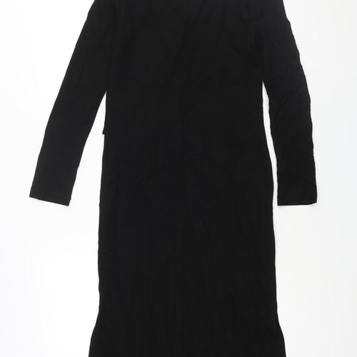 Marks and Spencer Womens Black Modal Sheath Size 6 Round Neck Pullover - Knot Detail