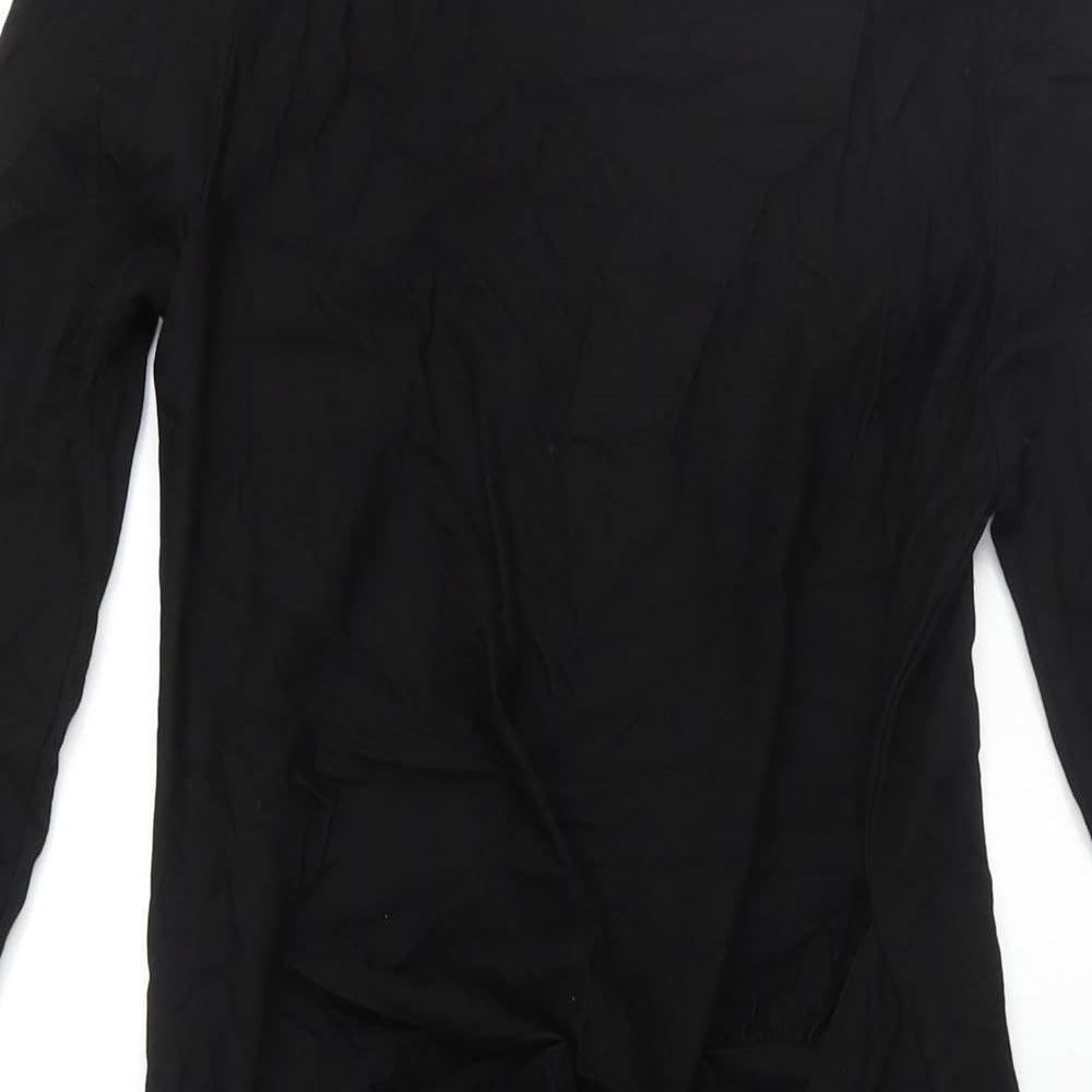Marks and Spencer Womens Black Modal Sheath Size 6 Round Neck Pullover - Knot Detail