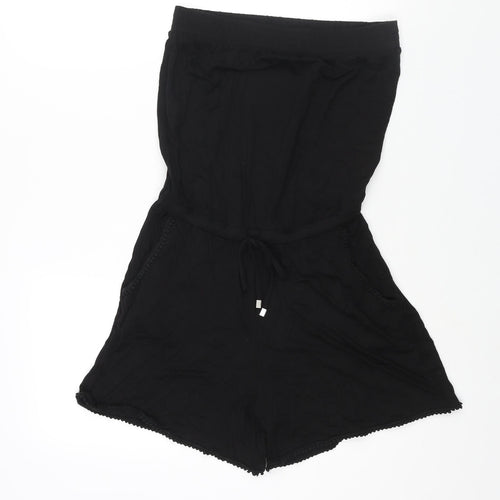 NEXT Womens Black Polyester Playsuit One-Piece Size 10 Pullover - Drawstring Waist