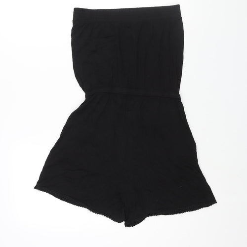 NEXT Womens Black Polyester Playsuit One-Piece Size 10 Pullover - Drawstring Waist