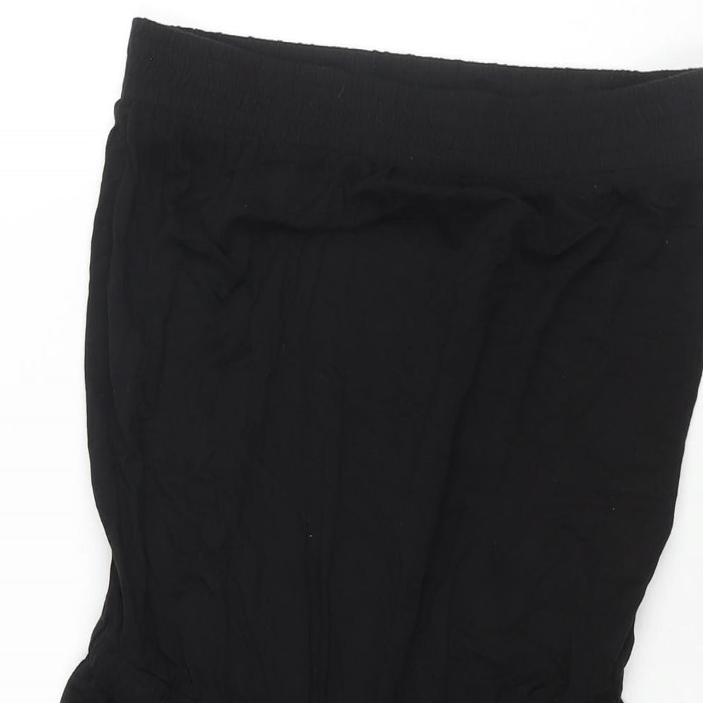 NEXT Womens Black Polyester Playsuit One-Piece Size 10 Pullover - Drawstring Waist