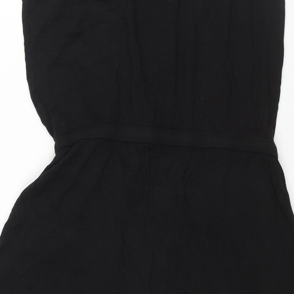 NEXT Womens Black Polyester Playsuit One-Piece Size 10 Pullover - Drawstring Waist