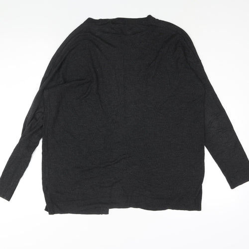 H&M Womens Black V-Neck Acrylic Cardigan Jumper Size S