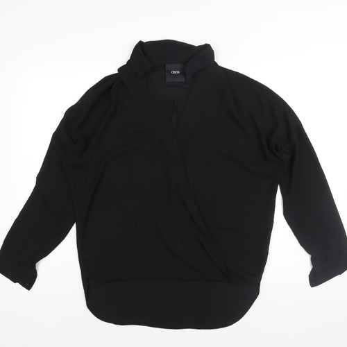 ASOS Womens Black Polyester Basic Blouse Size 8 Collared