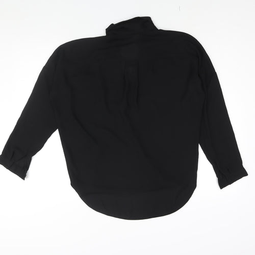 ASOS Womens Black Polyester Basic Blouse Size 8 Collared