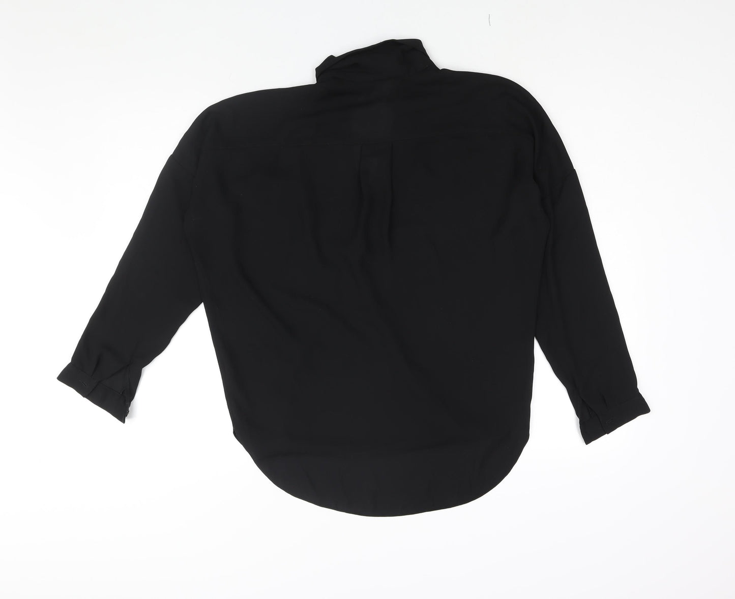 ASOS Womens Black Polyester Basic Blouse Size 8 Collared