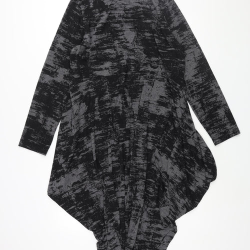 Naya Womens Black Geometric Polyester Shift Size 12 Round Neck Pullover