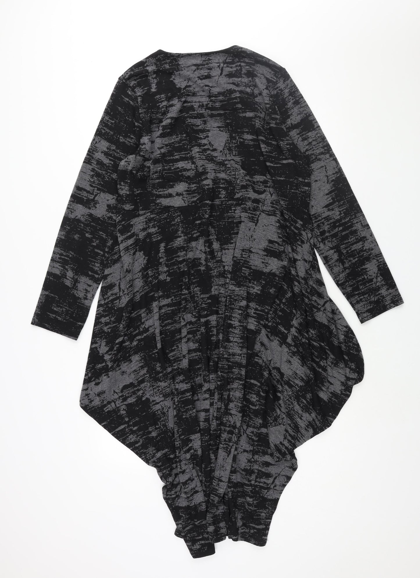 Naya Womens Black Geometric Polyester Shift Size 12 Round Neck Pullover