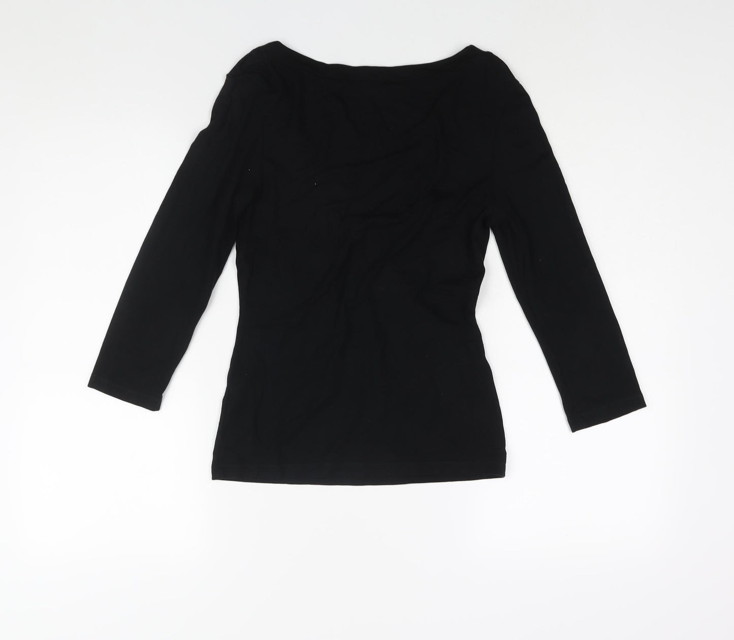 Oasis Womens Black Viscose Basic Blouse Size 10 V-Neck