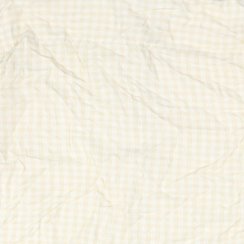 Marks and Spencer Womens Beige Check Lyocell Basic Button-Up Size 14 Collared