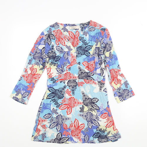 Per Una Womens Multicoloured Geometric Viscose Basic Blouse Size 10 V-Neck
