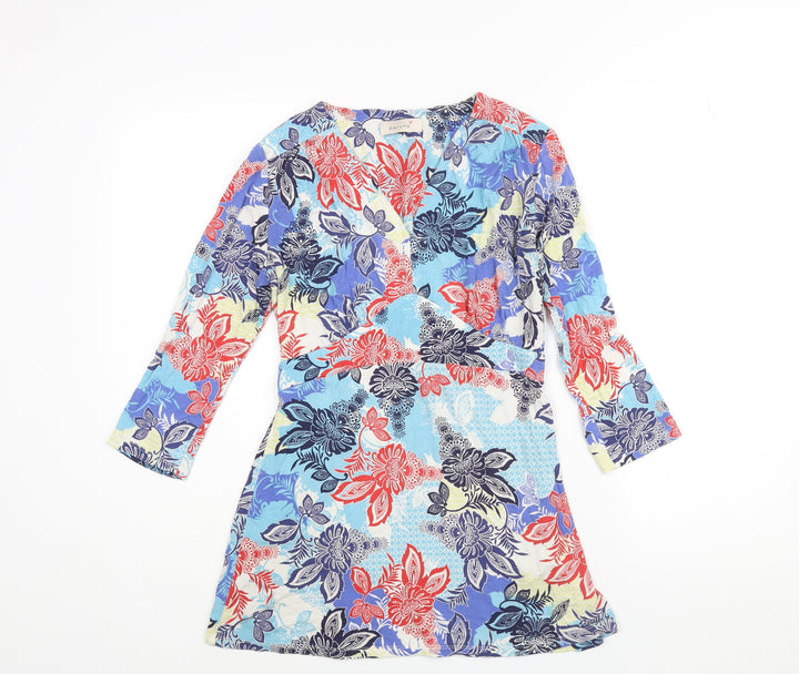 Per Una Womens Multicoloured Geometric Viscose Basic Blouse Size 10 V-Neck