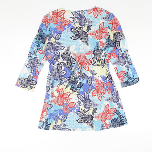 Per Una Womens Multicoloured Geometric Viscose Basic Blouse Size 10 V-Neck