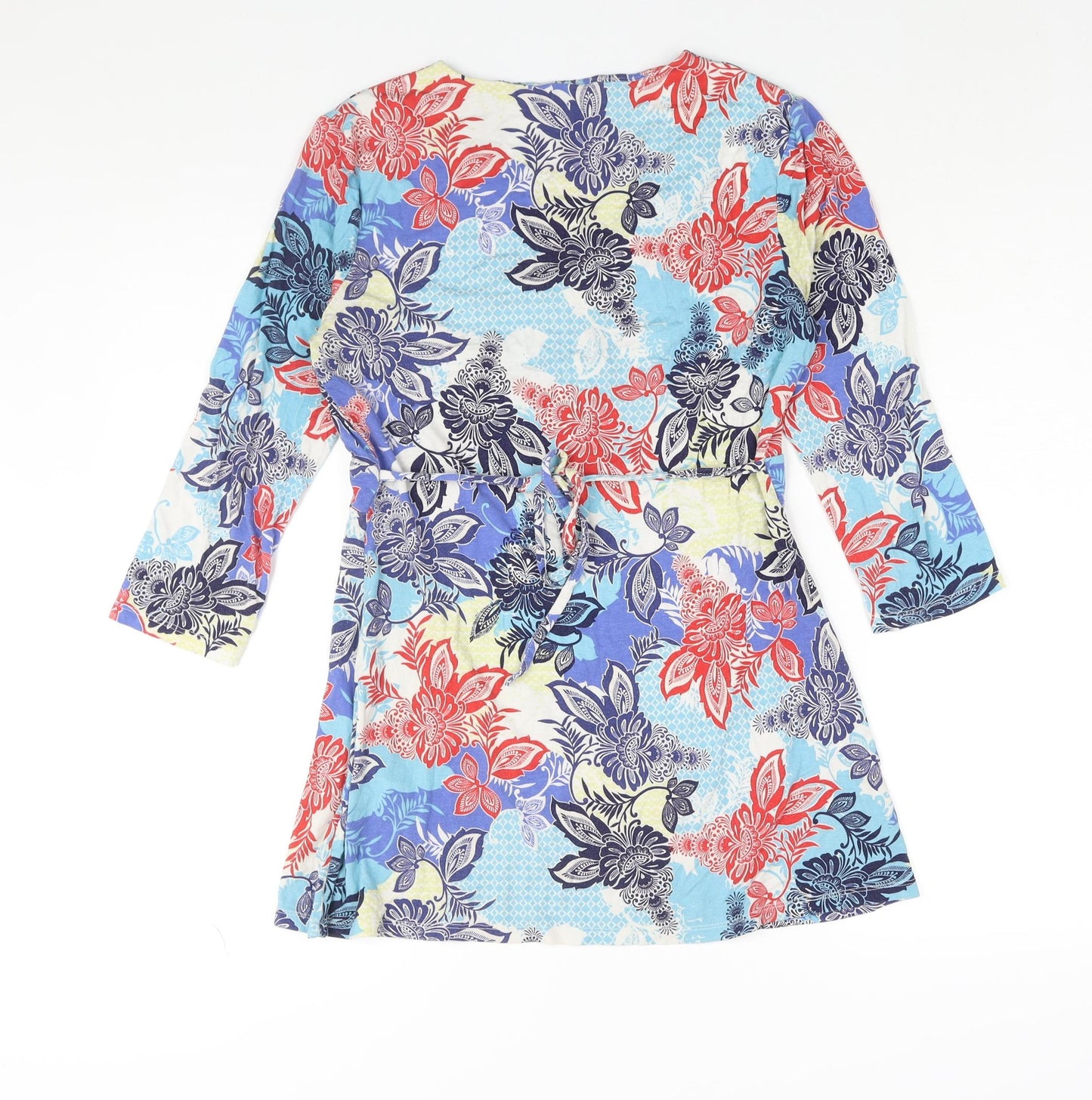 Per Una Womens Multicoloured Geometric Viscose Basic Blouse Size 10 V-Neck