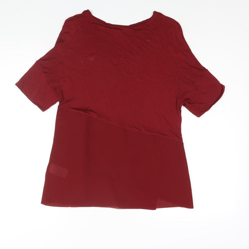 Phase Eight Womens Red Viscose Basic Blouse Size 8 Round Neck