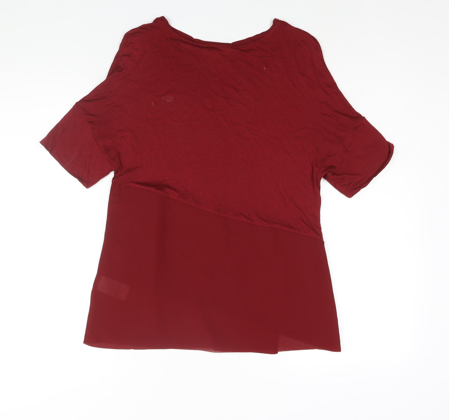 Phase Eight Womens Red Viscose Basic Blouse Size 8 Round Neck