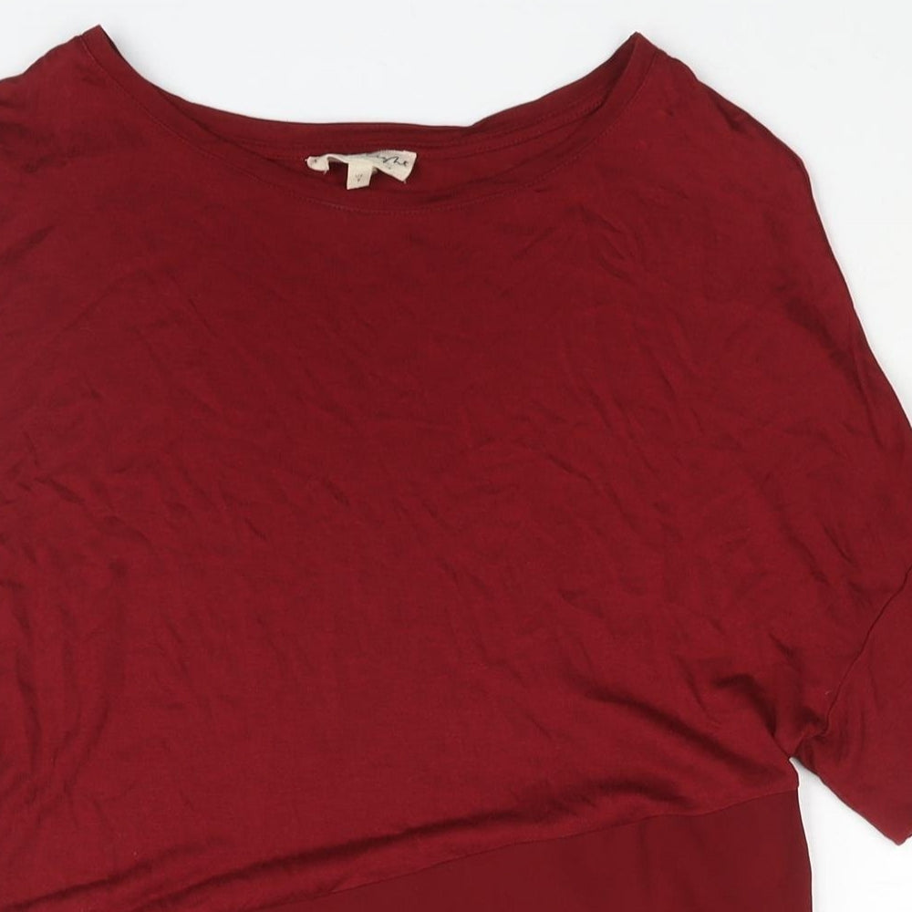Phase Eight Womens Red Viscose Basic Blouse Size 8 Round Neck