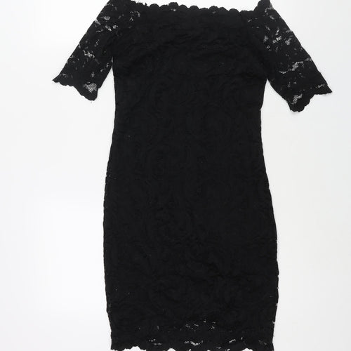 Samsoe & Samsoe Womens Black Polyamide Bodycon Size XS Off the Shoulder Pullover