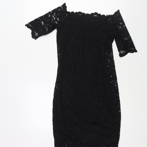 Samsoe & Samsoe Womens Black Polyamide Bodycon Size XS Off the Shoulder Pullover
