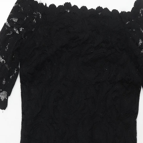 Samsoe & Samsoe Womens Black Polyamide Bodycon Size XS Off the Shoulder Pullover