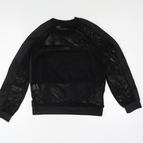 Missguided Womens Black Polyester Pullover Sweatshirt Size 6 Pullover - Semi Sheer