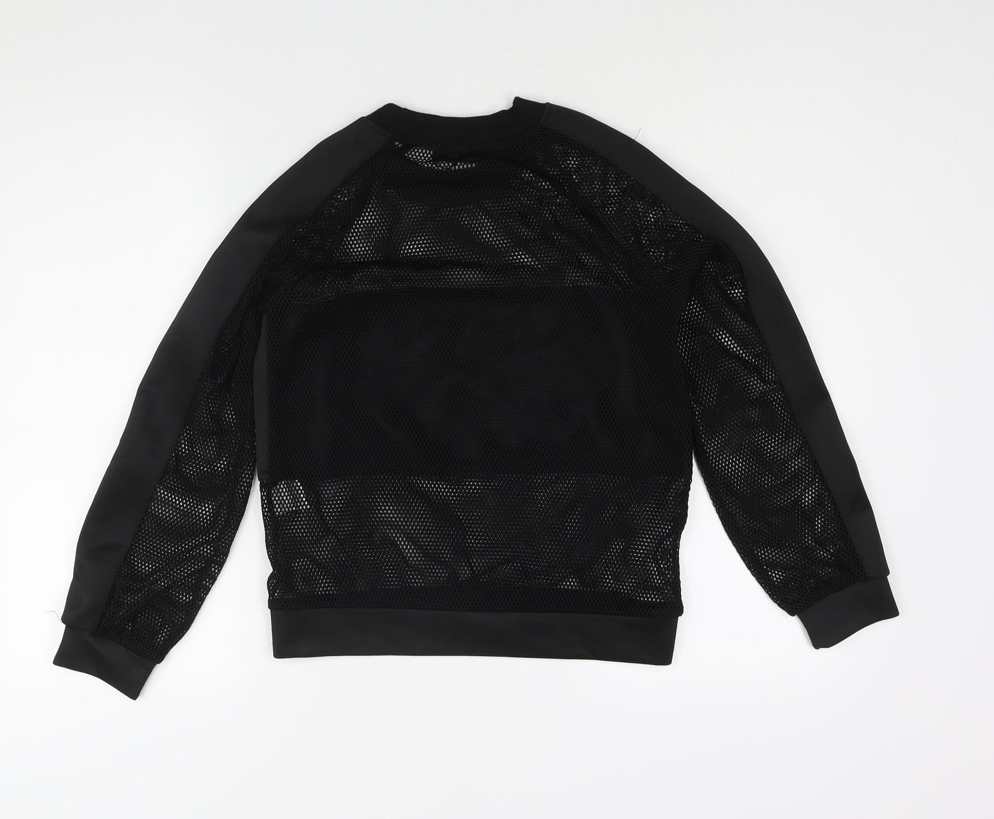 Missguided Womens Black Polyester Pullover Sweatshirt Size 6 Pullover - Semi Sheer