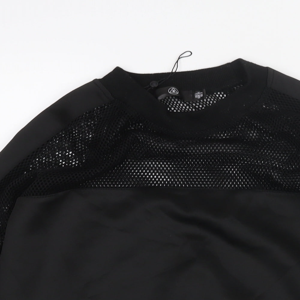Missguided Womens Black Polyester Pullover Sweatshirt Size 6 Pullover - Semi Sheer