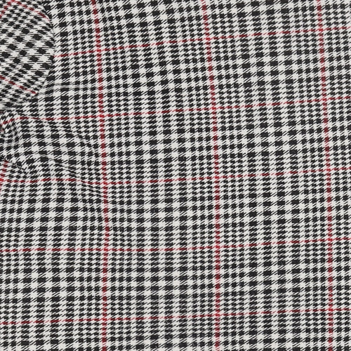 River Island Womens Black Houndstooth Polyester A-Line Size 10 Round Neck Pullover