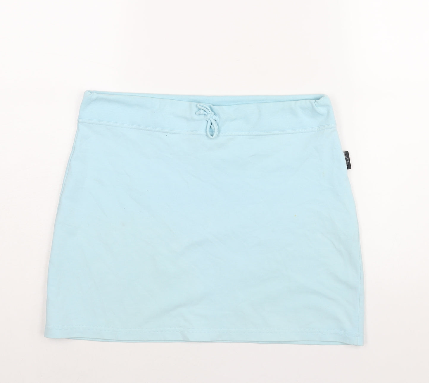 Jasper Conran Womens Blue Cotton A-Line Skirt Size L Drawstring