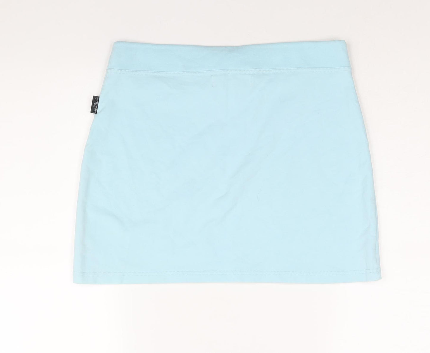 Jasper Conran Womens Blue Cotton A-Line Skirt Size L Drawstring