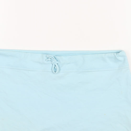 Jasper Conran Womens Blue Cotton A-Line Skirt Size L Drawstring