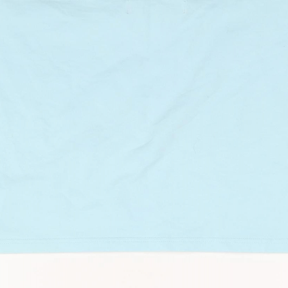 Jasper Conran Womens Blue Cotton A-Line Skirt Size L Drawstring