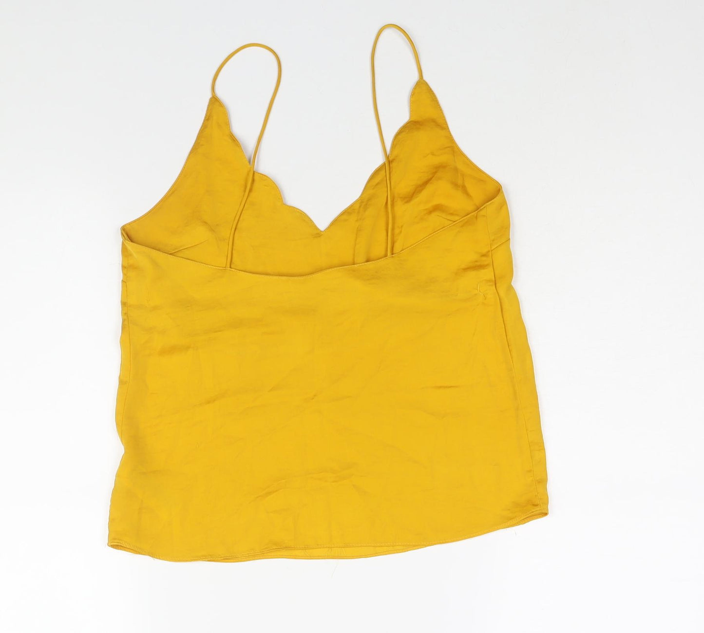 Topshop Womens Yellow Polyester Camisole Blouse Size 8 V-Neck