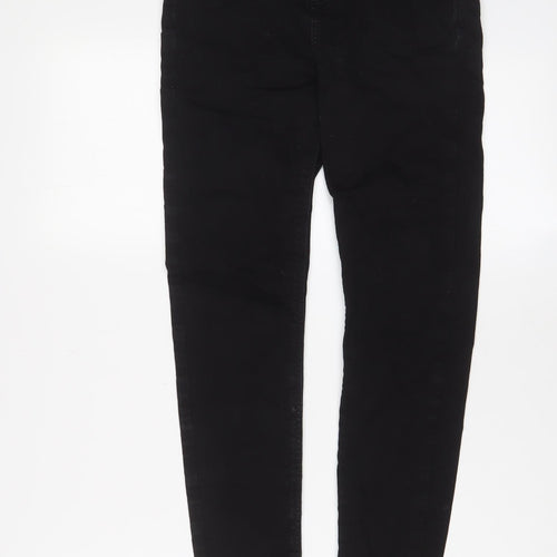 Zara Womens Black Cotton Skinny Jeans Size 10 L26 in Regular Zip