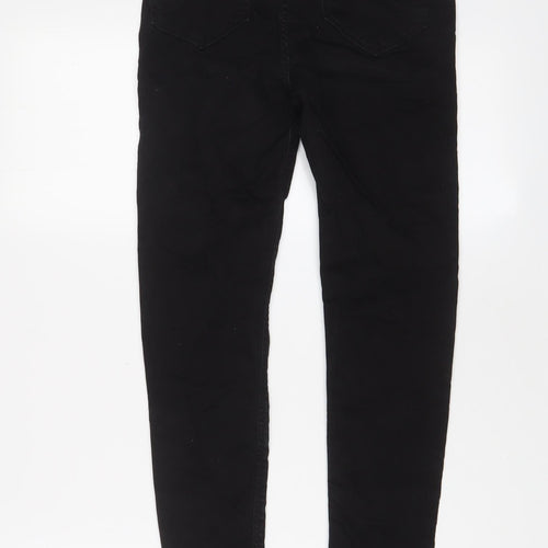 Zara Womens Black Cotton Skinny Jeans Size 10 L26 in Regular Zip